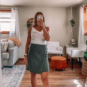 Ribbed free people green sweater skirt